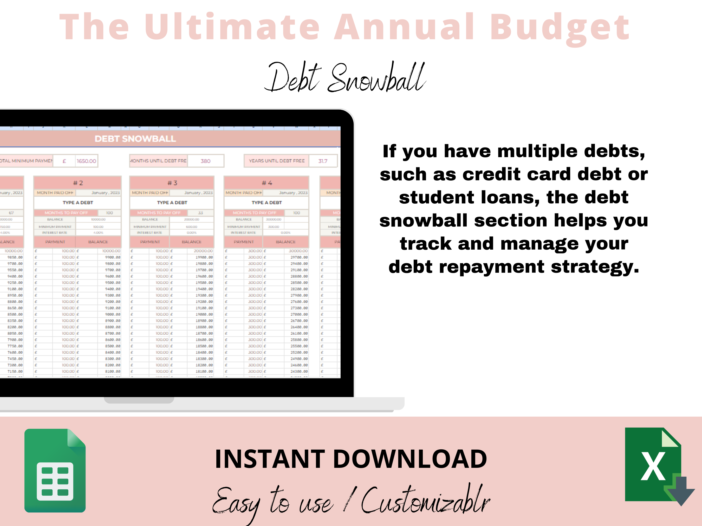 Annual Budget Spreadsheet Template for Google Sheets